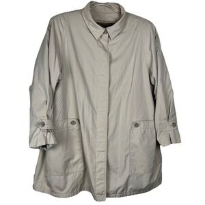 Vintage London‎ Fog Beige Lined Trench Coat Womens Size 22W
